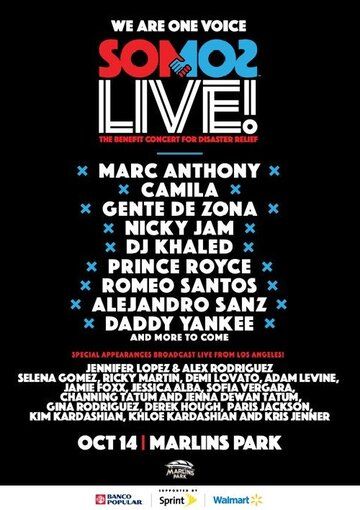 Постер фильма «One Voice Somos Live: A Concert for Disaster Relief»