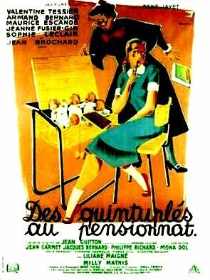 Постер фильма «Des quintuplés au pensionnat»
