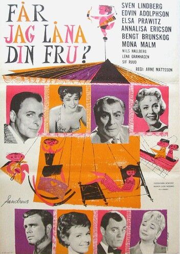 Постер фильма «Får jag låna din fru?»